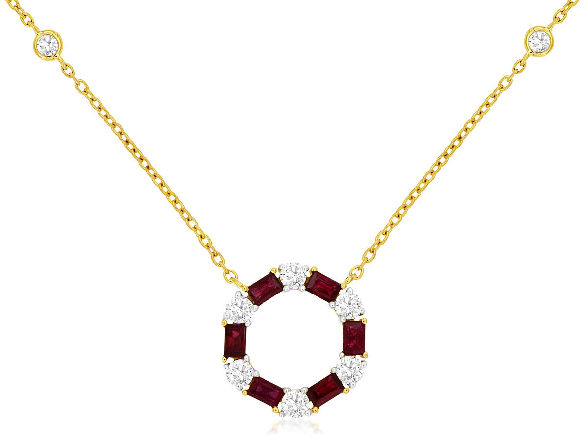 Circle Ruby Necklace