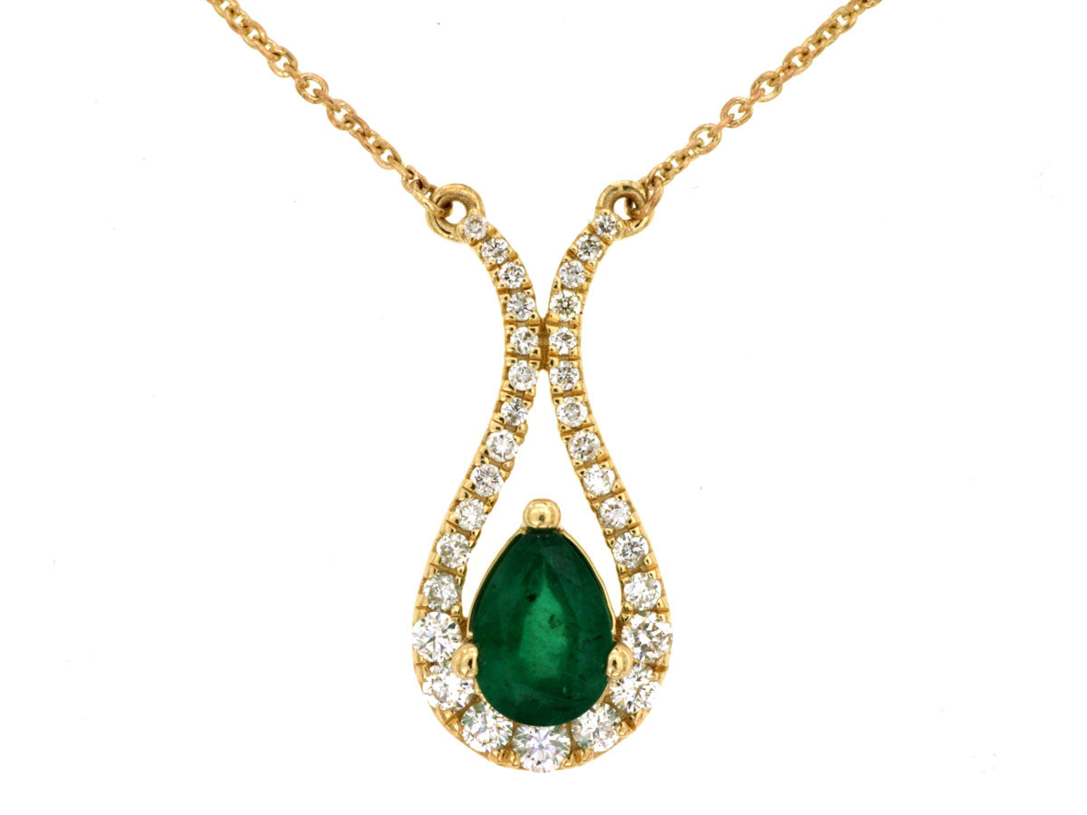 Emerald Tear Drop Necklace
