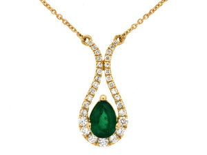 Emerald Tear Drop Necklace