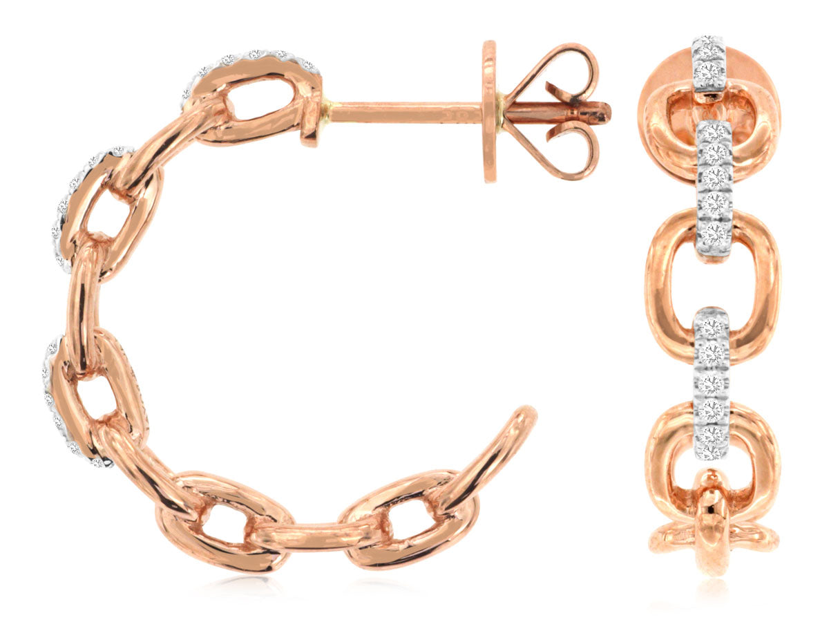 Diamond Links Hoop Earrings