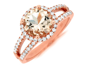 Round Cut Morganite Ring