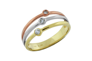 Tri-Color Diamond Ring