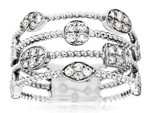 Fancy 4 Band Diamond Ring