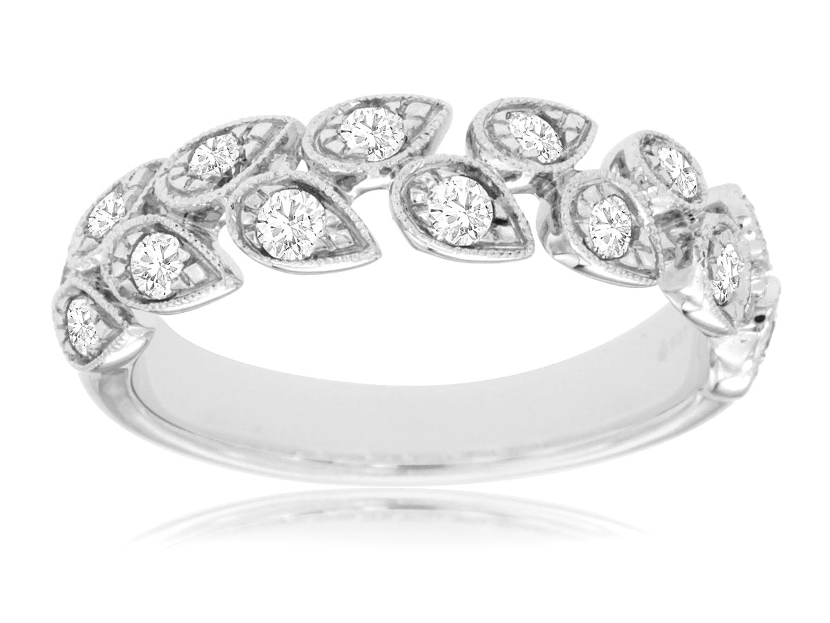 Fashion Leaf Diamond Band