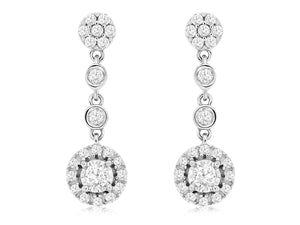 Circular Drop Diamond Earrings