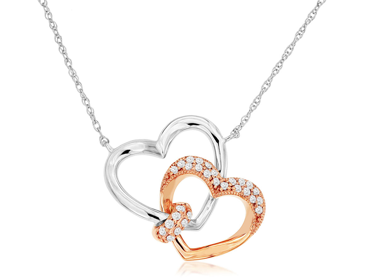 Double Heart Diamond Necklace