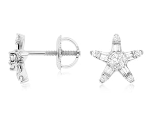 Star Shape Diamond Stud Earrings
