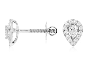 Pear Diamond Jacket Stud Earrings