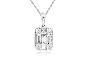 Emerald Shape Diamond Pendant