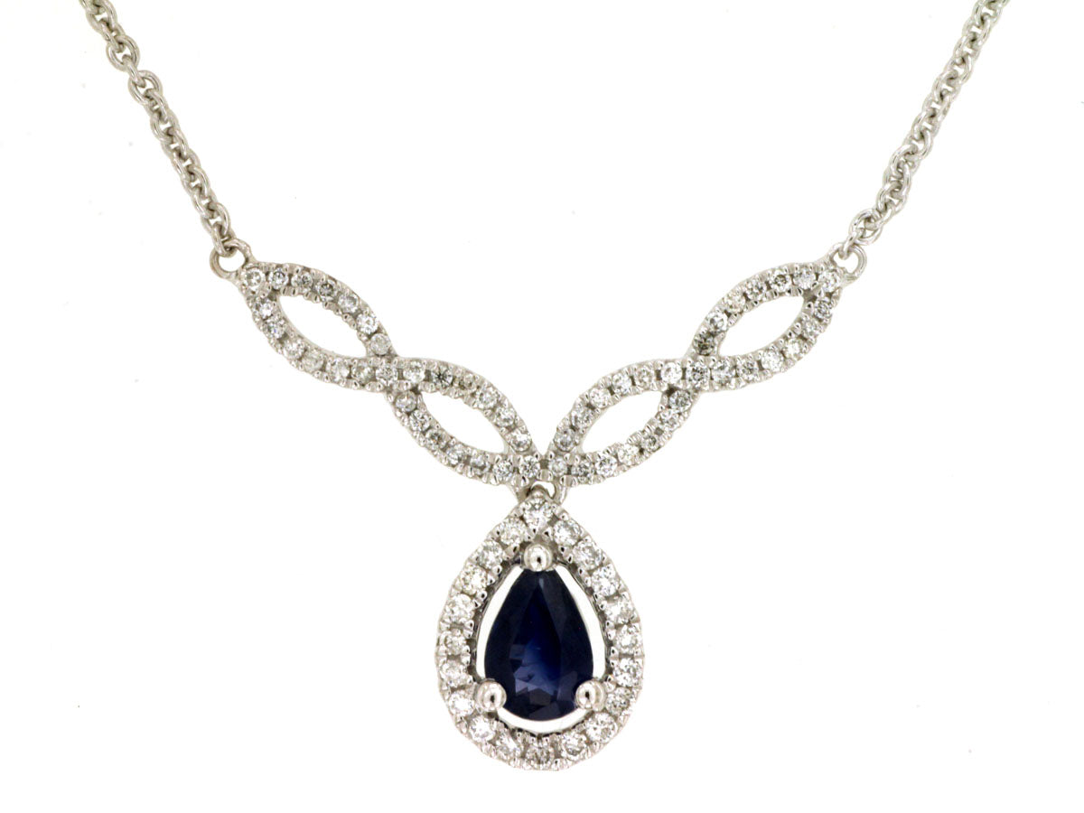 Sapphire Tear Drop Necklace