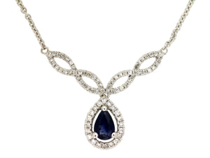 Sapphire Tear Drop Necklace