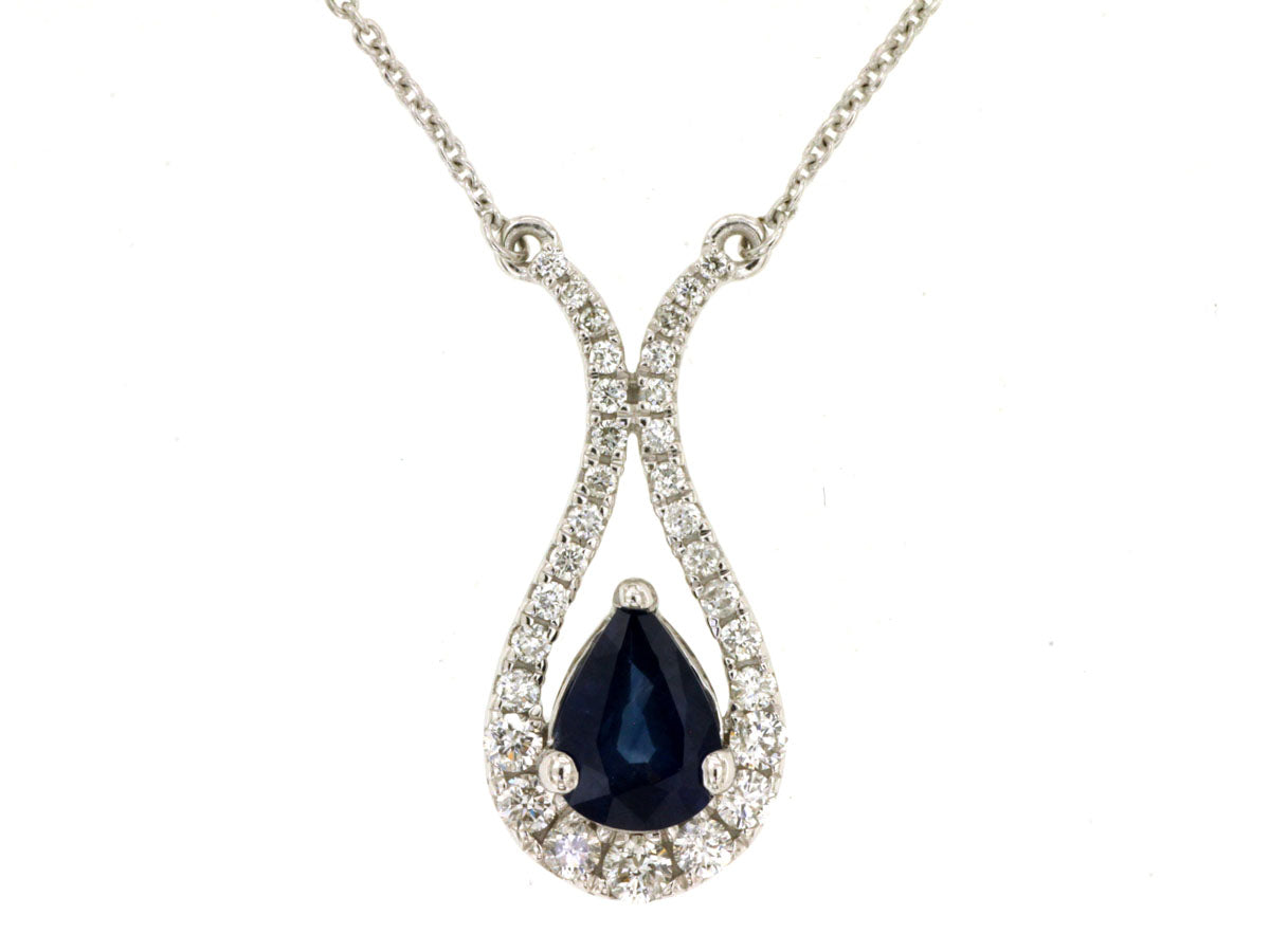 Sapphire Tear Drop Necklace