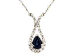 Sapphire Tear Drop Necklace