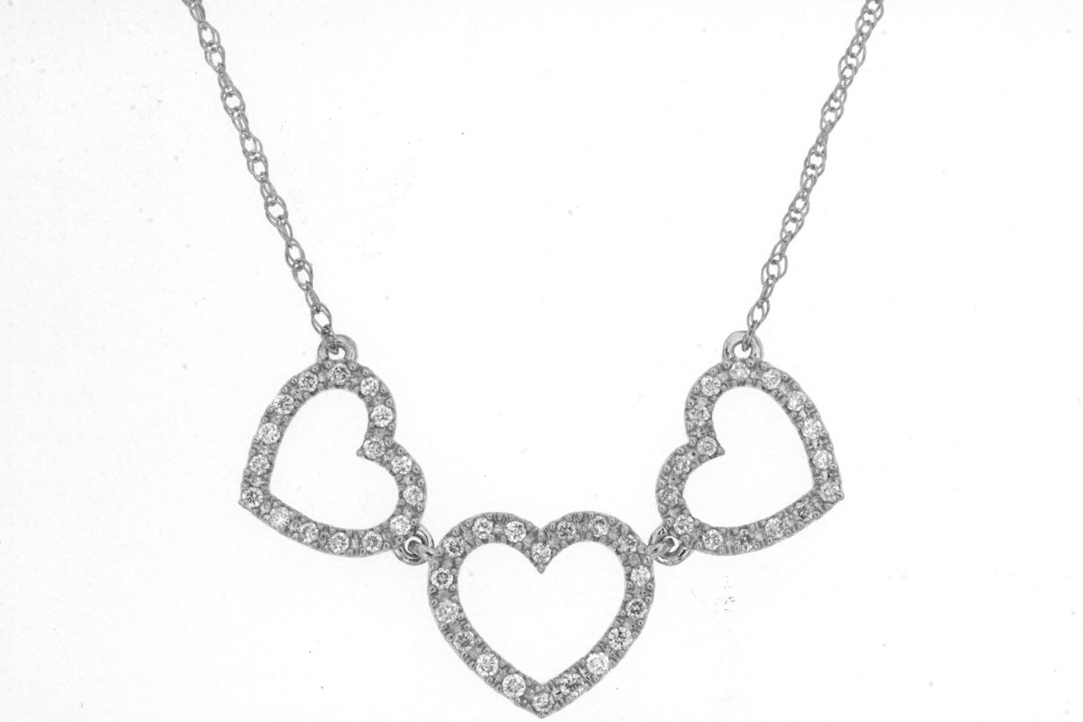 Triple Heart Diamond Necklace